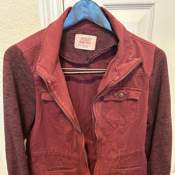 Women’s Burgundy Jacket size large by Ashley 26 International - Picture 1 of 8